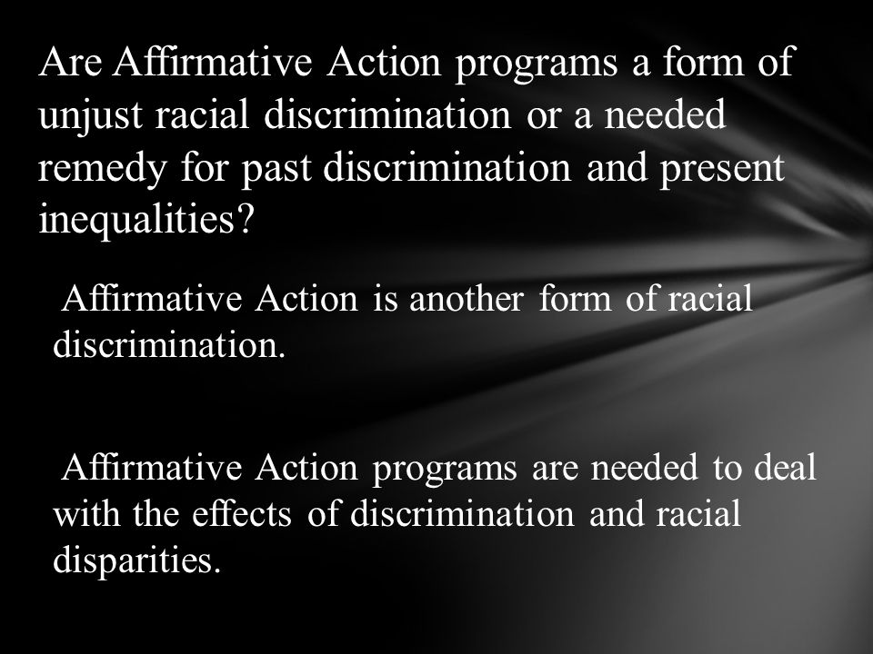Today’s Affirmative Action is Racism